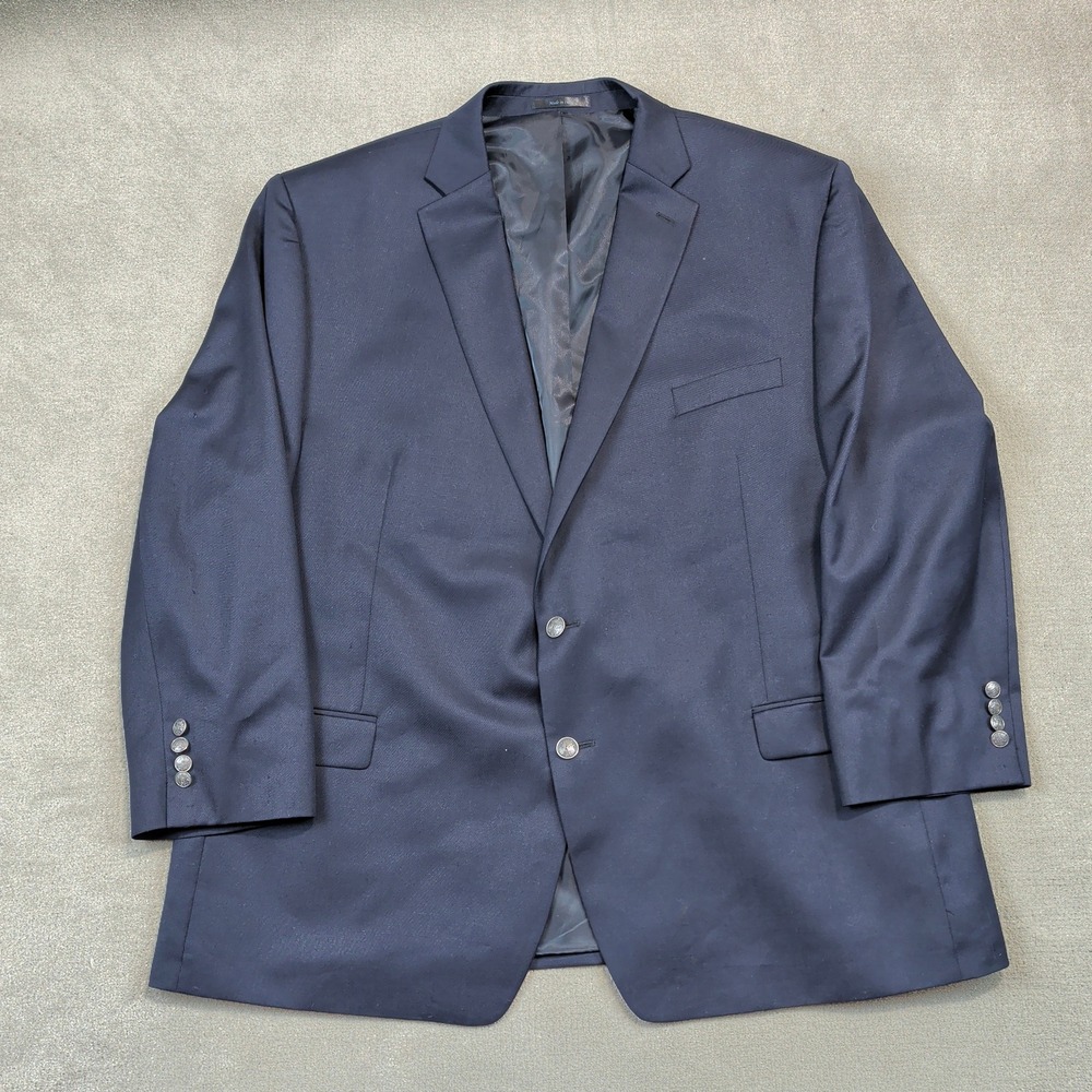 Michael Michael Kors 54R Mens Navy Blue Wool Blend 2-Button Blazer Sport Coat